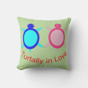 Cute Turtle Couple Outdoor Pillow
