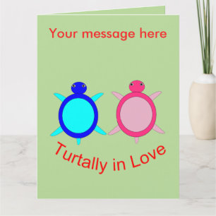 Cute Turtle Couple Personalized Card
