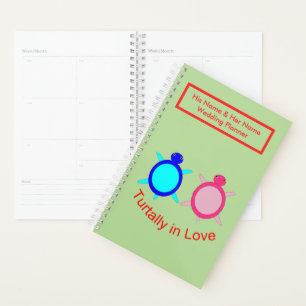 Cute Turtle Couple Personalized Planner