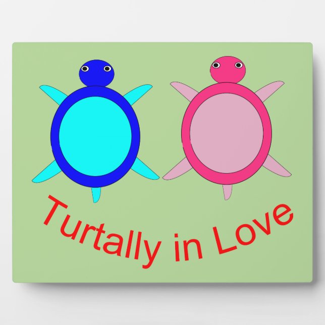 Cute Turtle Couple Plaque (Front)