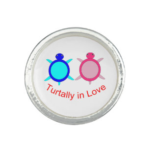 Cute Turtle Couple Ring
