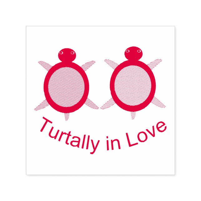 Cute Turtle Couple Self-inking Stamp (Design)