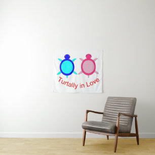 Cute Turtle Couple Tapestry