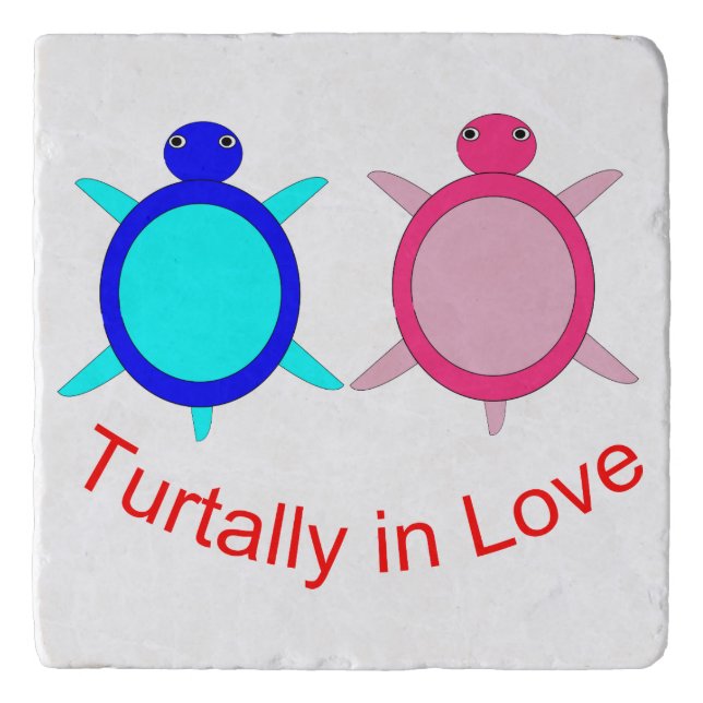 Cute Turtle Couple Trivet (Front)