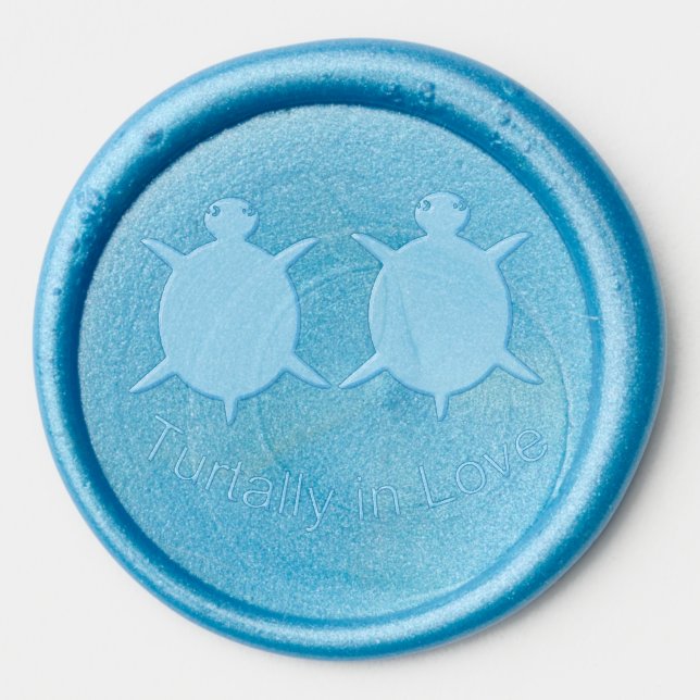 Cute Turtle Couple Wedding Wax Seal Sticker (Front)