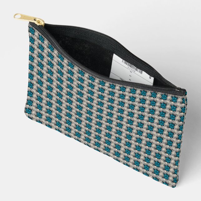 Cute Turtle Floral pattern  Accessory Pouch (Open)