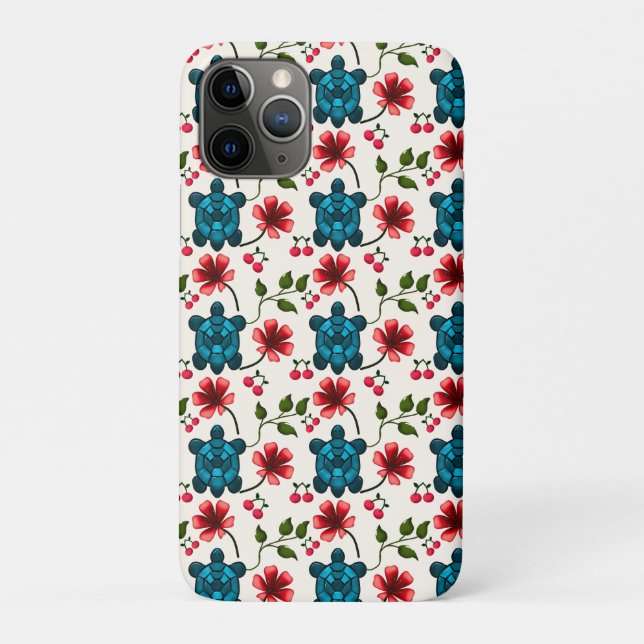 Cute Turtle Floral pattern   Case-Mate iPhone Case (Back)