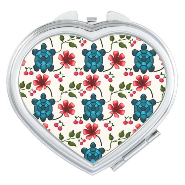 Cute Turtle Floral pattern   Compact Mirror (Front)