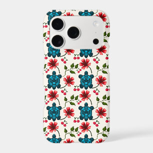 Cute Turtle Floral pattern iPhone 17 Pro Case