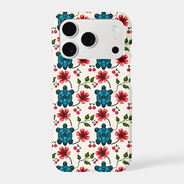 Cute Turtle Floral pattern   Iphone Case (Back)