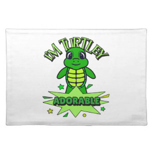 Cute Turtle Funny Quote Turtley Adorable Cloth Placemat