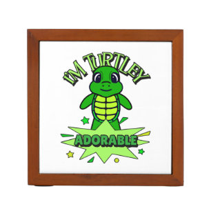 Cute Turtle Funny Quote Turtley Adorable Desk Organizer