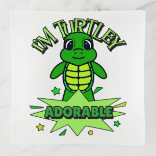 Cute Turtle Funny Quote Turtley Adorable Trinket Tray