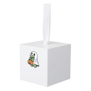 Cute Turtle Ghost Costume � Adorable Halloween Tri Cube Ornament