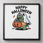 Cute Turtle Ghost Costume � Adorable Halloween Tri Peel And Stick Photo Tile