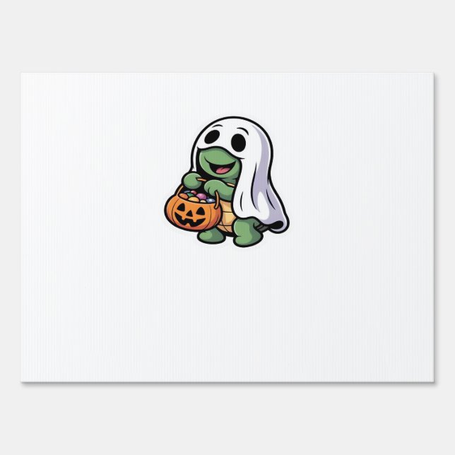 Cute Turtle Ghost Costume � Adorable Halloween Tri Sign (Front)
