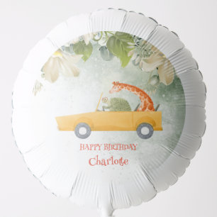 Cute turtle giraffe Safari jungle Birthday party Balloon