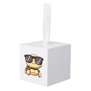 Cute Turtle Halloween 2023 sunglasses Costume Over Cube Ornament