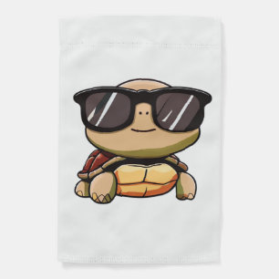 Cute Turtle Halloween 2023 sunglasses Costume Over Garden Flag