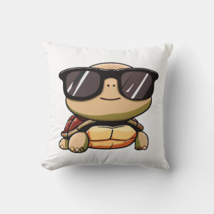 Cute Turtle Halloween 2023 sunglasses Costume Over Throw Pillow