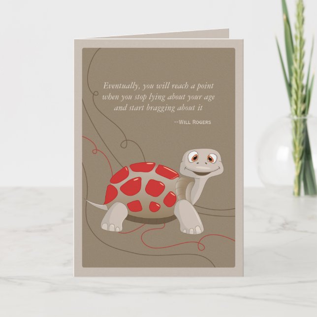 Cute Turtle Happy Birthday Card (Front)