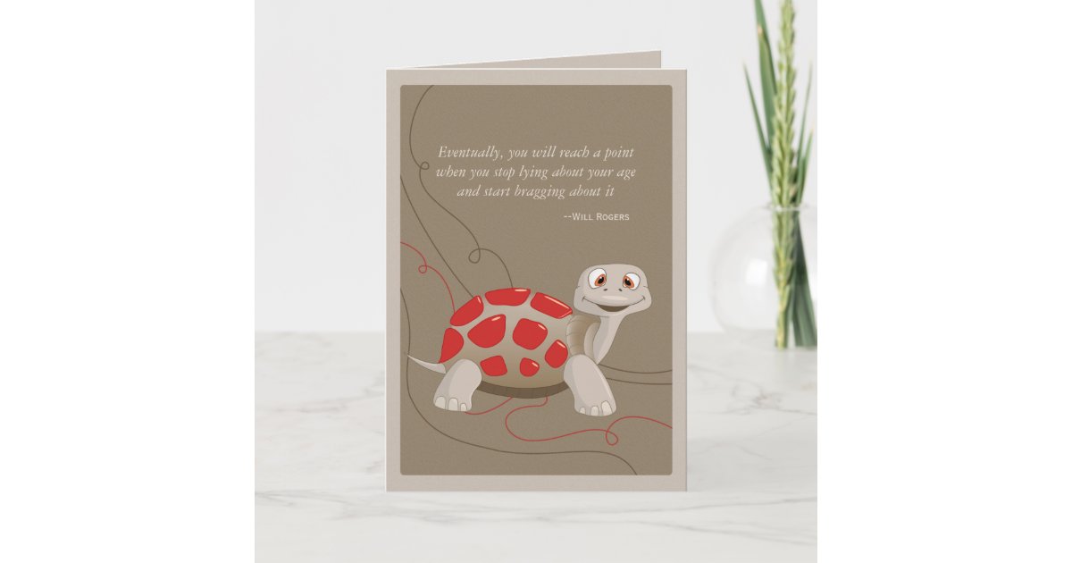 Cute Turtle Happy Birthday Card | Zazzle
