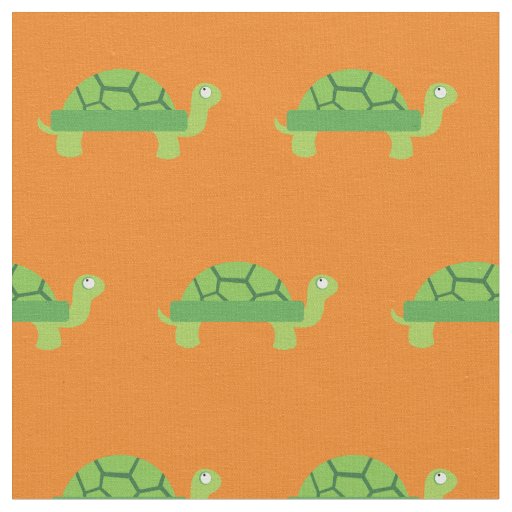 Cute Turtle Kid Baby Nursery Orange Tortoise Fabric