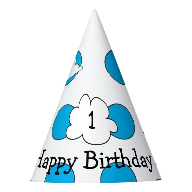 Cute Turtle Ladybug Polka Dot Birthday Party Hat (Front)