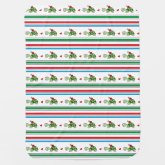 Cute Turtle Ladybug Stripe Baby Blanket