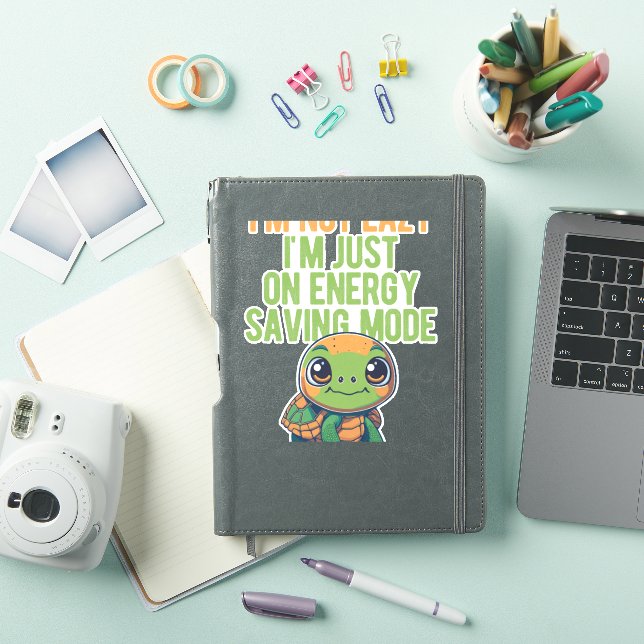 Cute Turtle, Lazy Turtle, On Energy Saving Mode Sticker (iPad Cover)