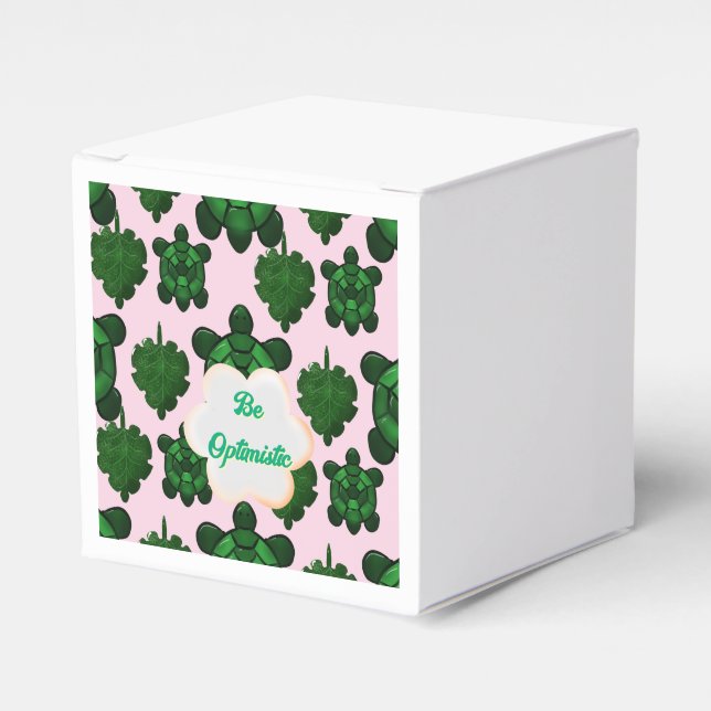 Cute Turtle Leaves Seamless Pattern, Tropical  Favor Boxes (Front Side)