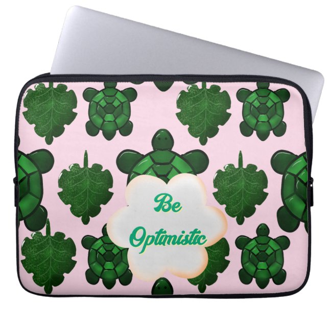 Cute Turtle Leaves Seamless Pattern, Tropical  Laptop Sleeve (Front)