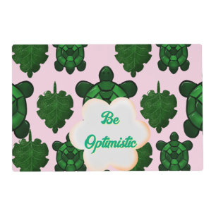 Cute Turtle Leaves Seamless Pattern, Tropical Placemat