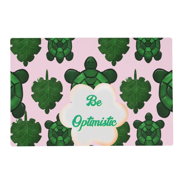 Cute Turtle Leaves Seamless Pattern, Tropical  Placemat (Front)