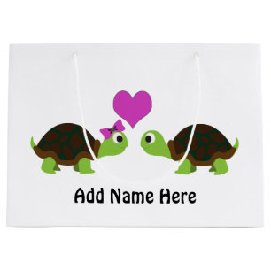 Cute Turtle Love Large Gift Bag