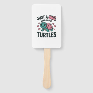 Cute Turtle Lover Girl Vintage Engraving Shirt Des Hand Fan