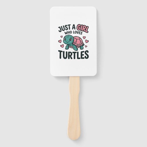 Cute Turtle Lover Girl Vintage Engraving Shirt Des Hand Fan