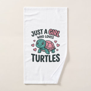 Cute Turtle Lover Girl Vintage Engraving Shirt Des Hand Towel