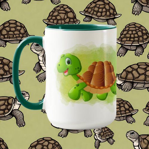 cute turtle lovers add monogram Mug 