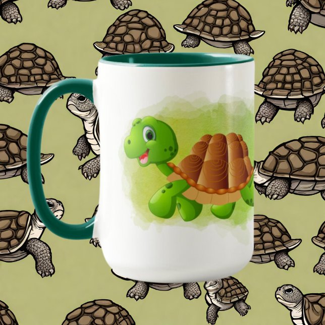 cute turtle lovers add monogram Mug  (Creator Uploaded)