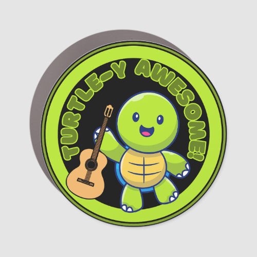 Cute Turtle Magnets Guitar Player Animal