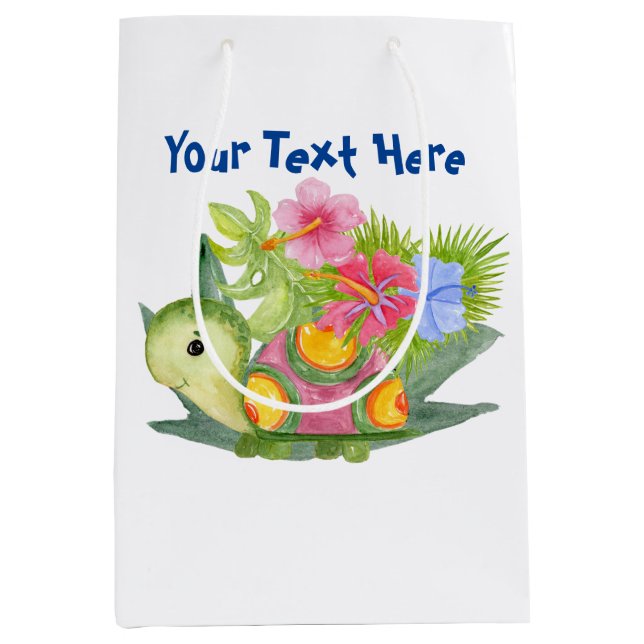 Cute Turtle Medium Gift Bag (Front)
