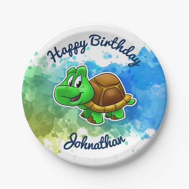 Cute Turtle Party Plates (Front)