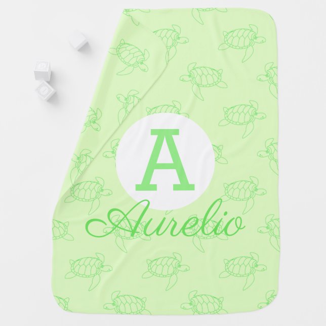 Cute Turtle Pattern Baby Blanket (In Situ)