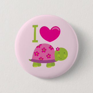 Cute Turtle Personalized Button for Girls