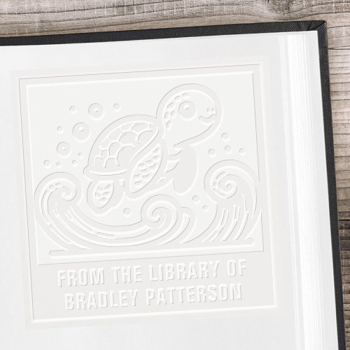 Cute Turtle Personalized From The Library Of Embosser