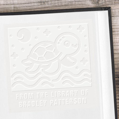 Cute Turtle Personalized From The Library Of Embosser