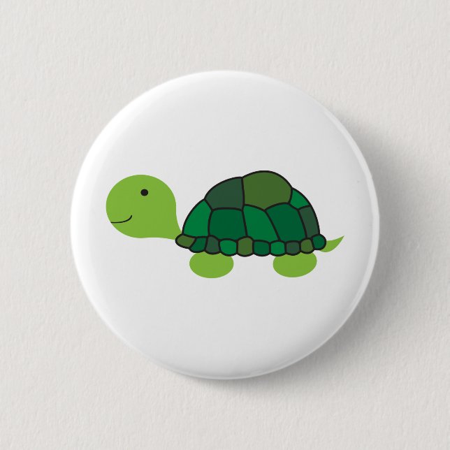 Cute Turtle Pinback Button (Front)
