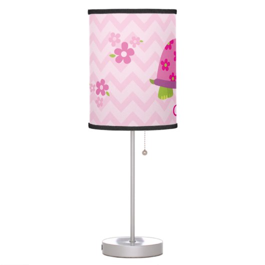 Cute Turtle Pink Personalized Lamp for Girls (Left)