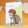 Cute Turtle Riding a Scooter Kids Birthday Card